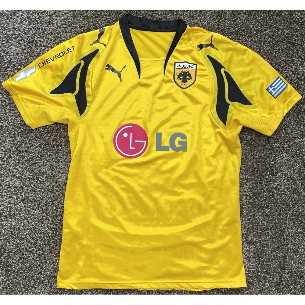 2007-2008 AEK Athens Home Jersey - Size Medium - 8/10 Condition